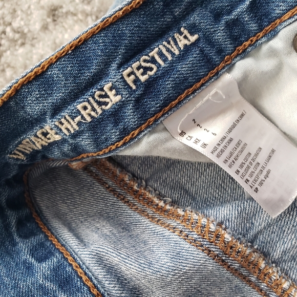 SOLD LOT AE | Vintage High Rise Ultra Distressed Festival Denim Jean Shorts 2 - Picture 9 of 12